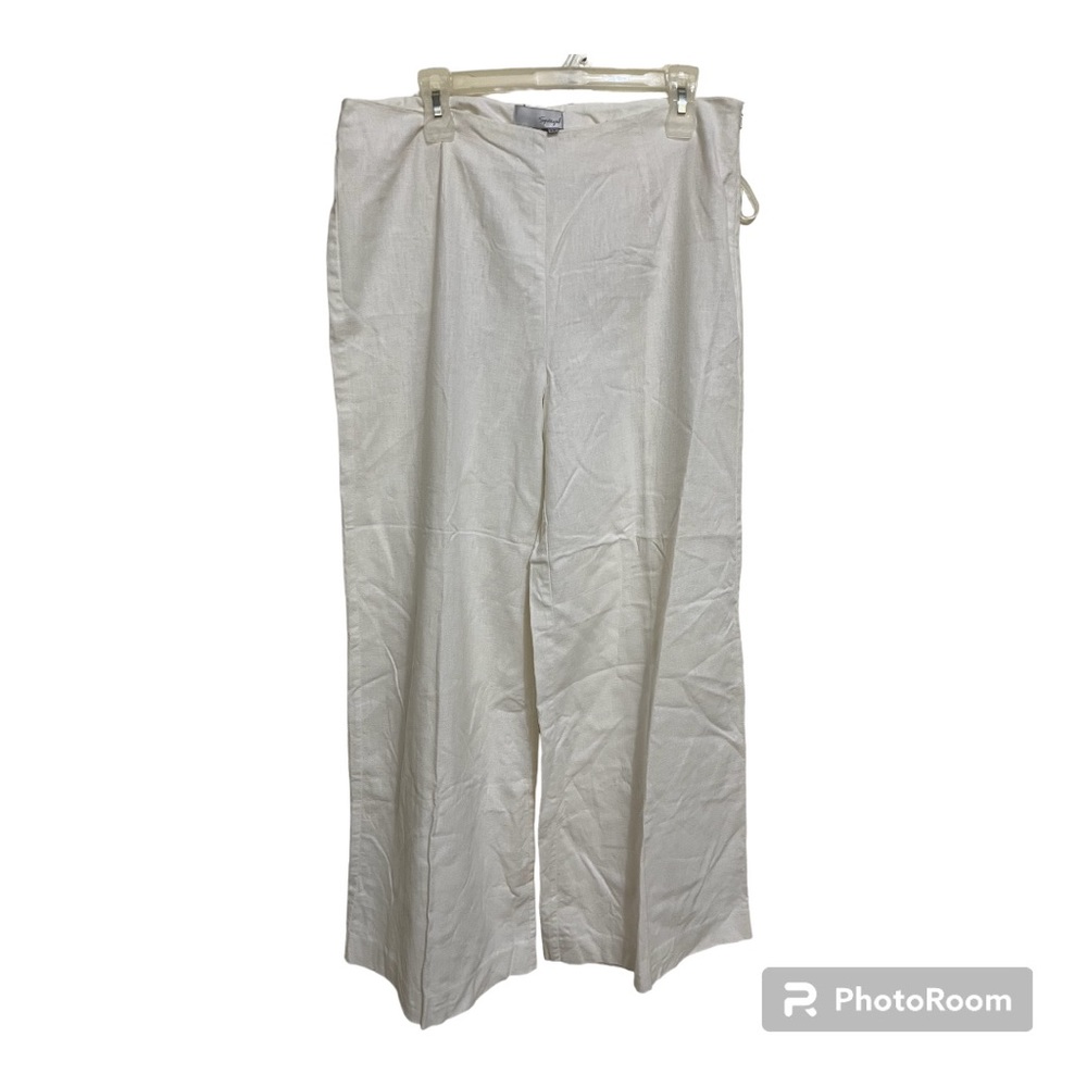 Wide-Leg Trousers—Linen Blend